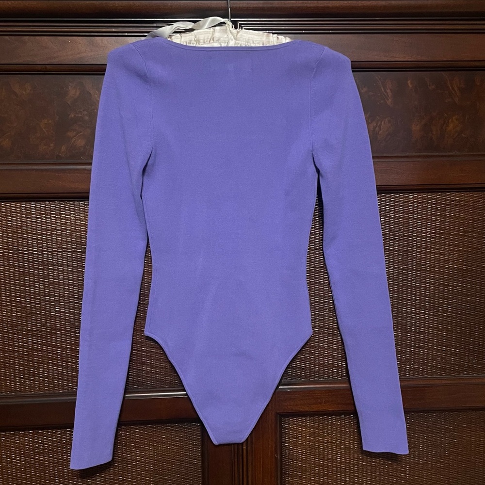 Apiece Apart Purple Marjetta Bodysuit Long Sleeve Top Size‎ S Comfortable Chick - Picture 9 of 10